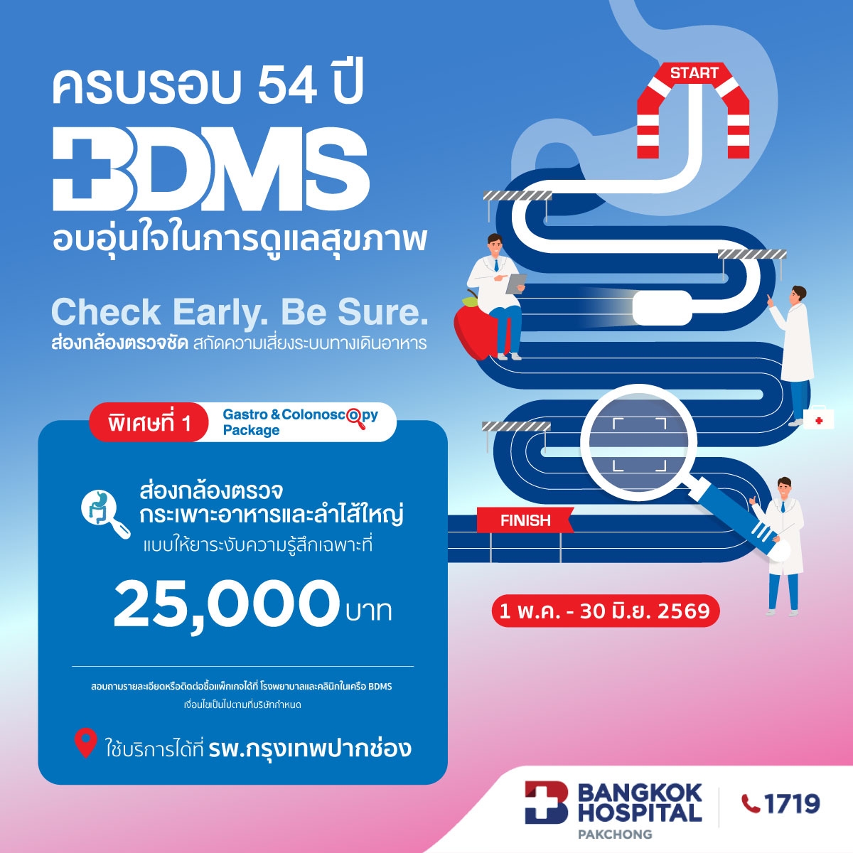 ฺBDMS ส่องกล้องตรวจกระเพาะอาหารและลำไส้ใหญ่