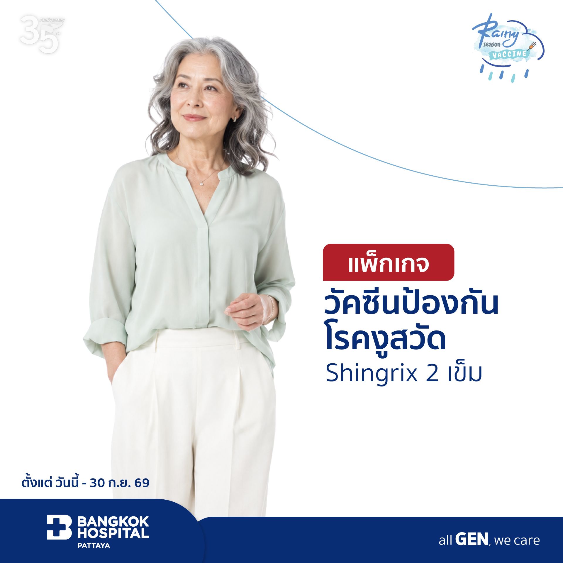 แพ็กเกจวัคซีนป้องกันโรคงูสวัด Shingrix 2 เข็ม