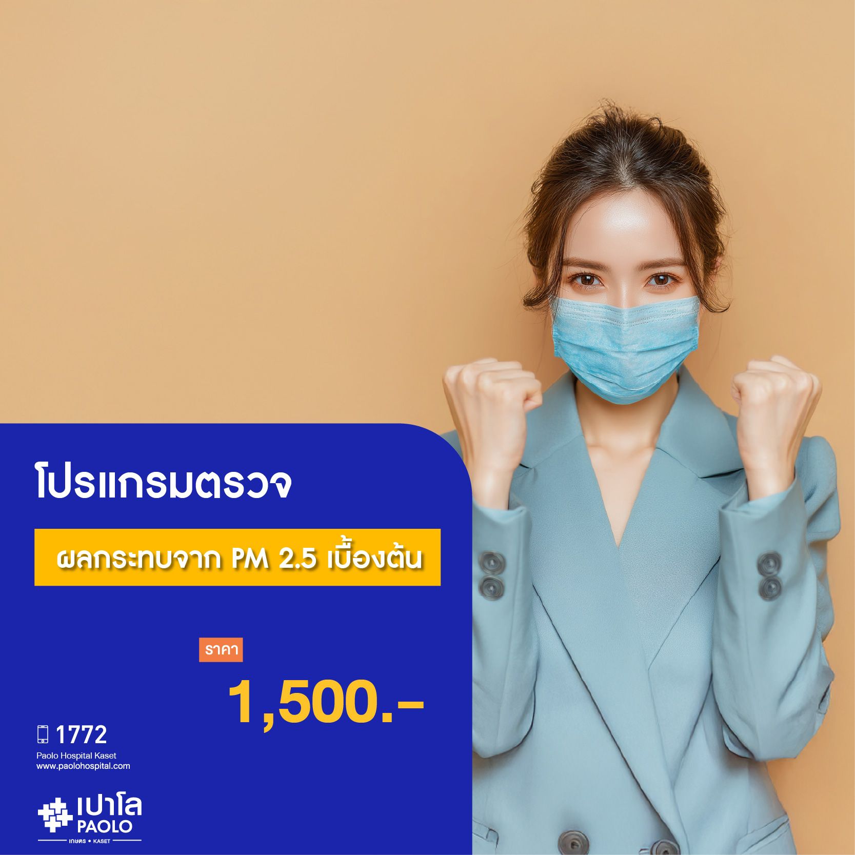 (โรงพยาบาลเปาโล เกษตร) โปรแกรมตรวจผลกระทบจาก PM 2.5 เบื้องต้น MS2909M26